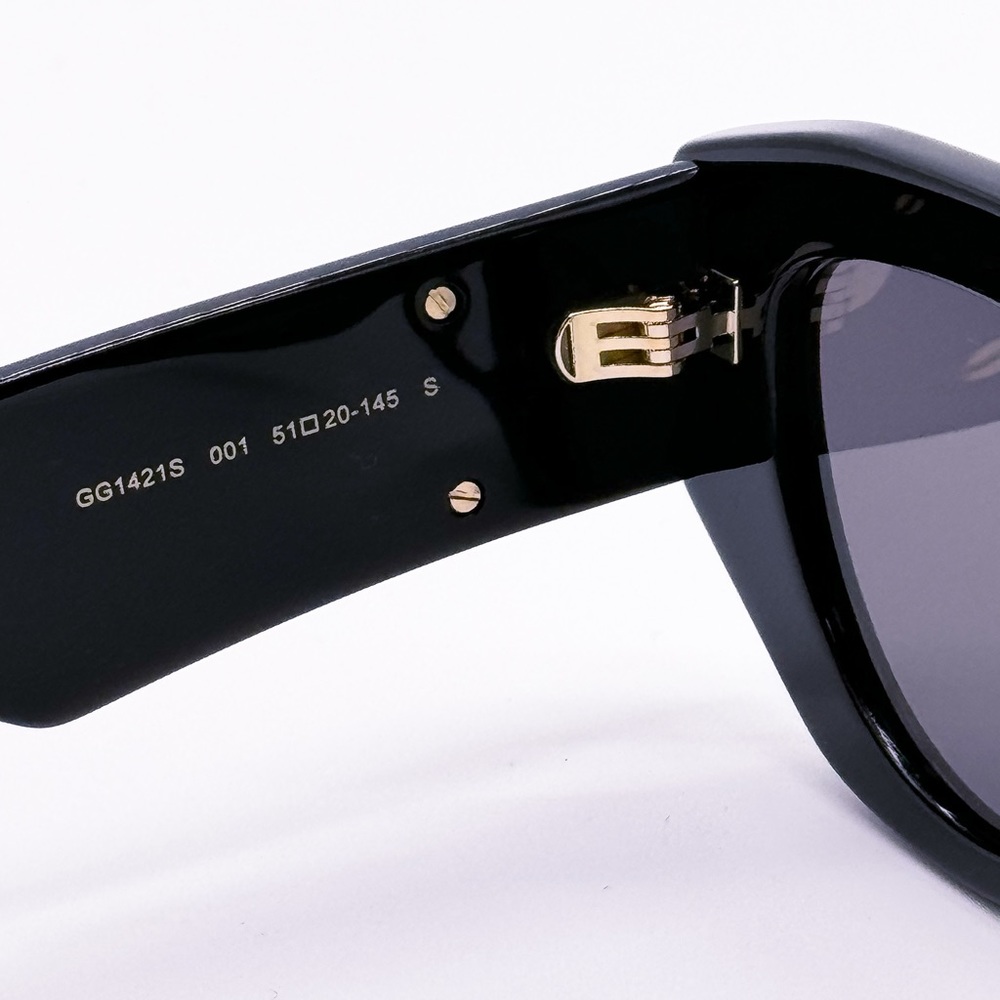 NEW GUCCI SUNGLASSES GG1421S 001 WOMEN BLACK  EYEWEAR GUCCI - Picture 10 of 13